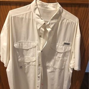 Columbia White PFG Fishing shirt. 3xl